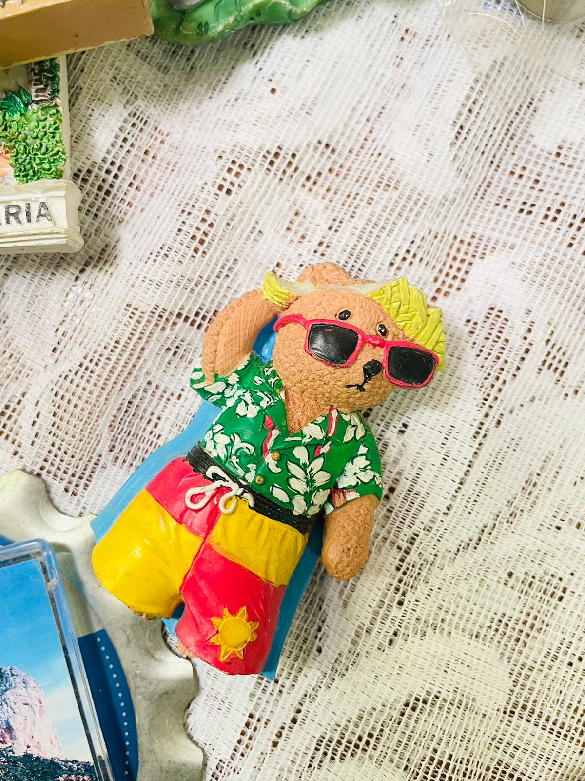 Vintage Teddy Bear Figurine Fridge Magnets – Cute Set of 3