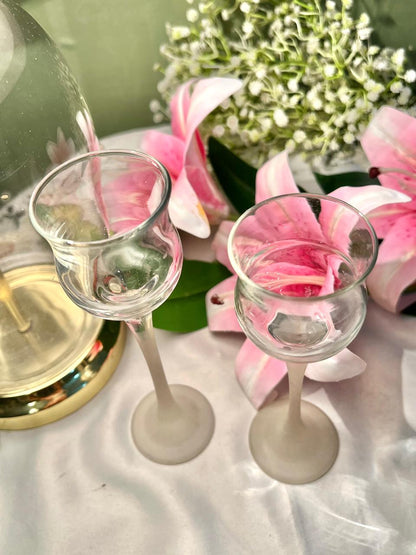 Crystal Cordial Stemware Candle Stand Set of 2 18 cm