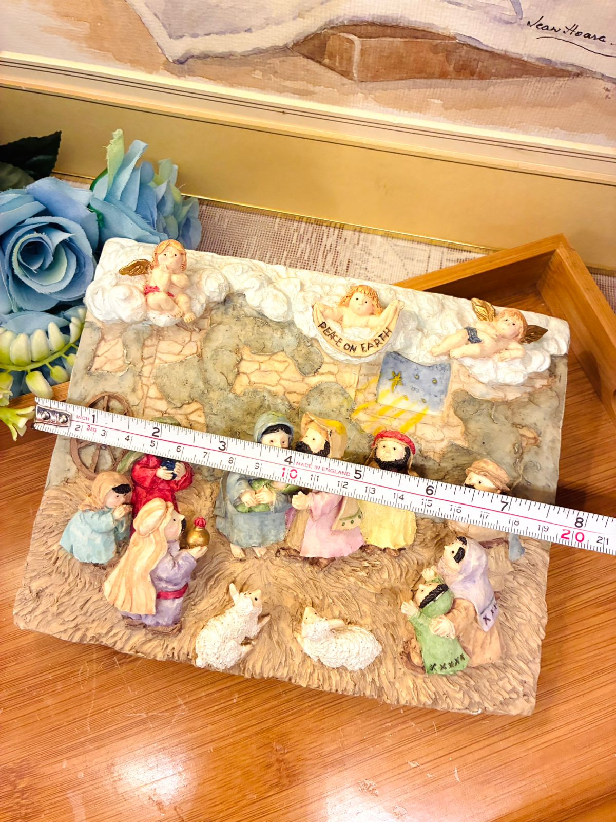 Handcrafted Nativity Scene Wall Plaque – Peace on Earth, 3D Decor