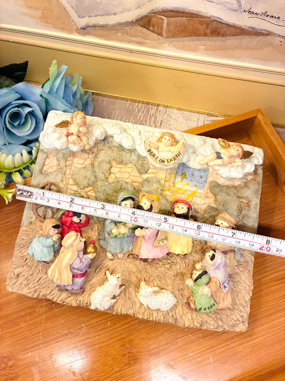 Handcrafted Nativity Scene Wall Plaque – Peace on Earth, 3D Decor