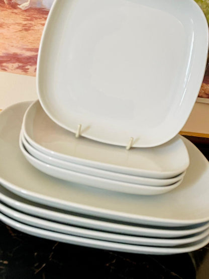 IKEA White Porcelain Square Dinner Plate Set – Set of 8 (Made in Turkey)