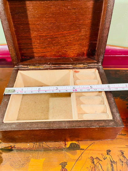 Wooden Jewellery Box with Ring Storage – 7 Inch