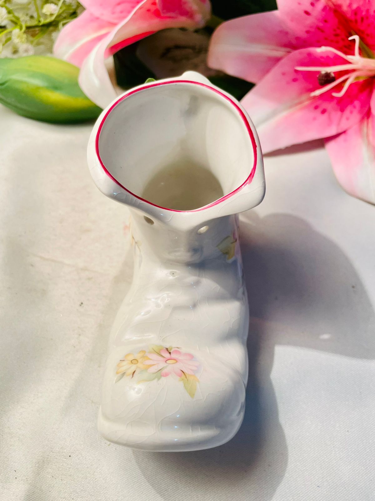 James Kent Old Foley Floral Shoe Planter 5 in