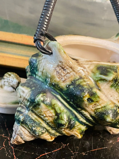 Vintage Seashell Ceramic Teapot ( 13cm )– Handcrafted Coastal Design – England