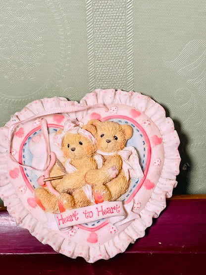Cherished Teddies Heart to Heart Wall Plaque 10 Inch