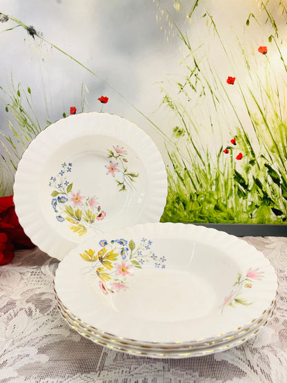 Richmond Wild Anemone Bone China Vintage  Deep Plate Set of 4