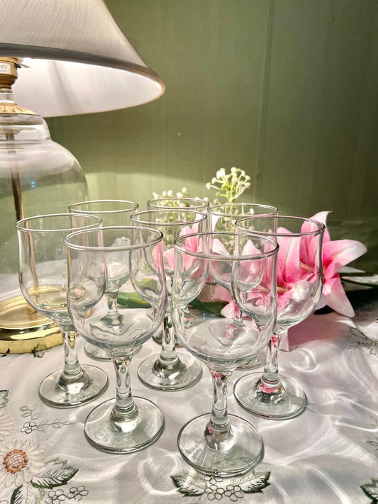 Clear Crystal Wine Goblets 6.5" – Set of 8