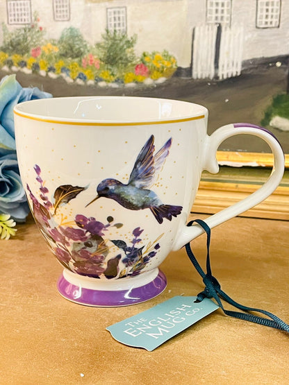 The English Mug Co Hummingbird Floral Footed Mug