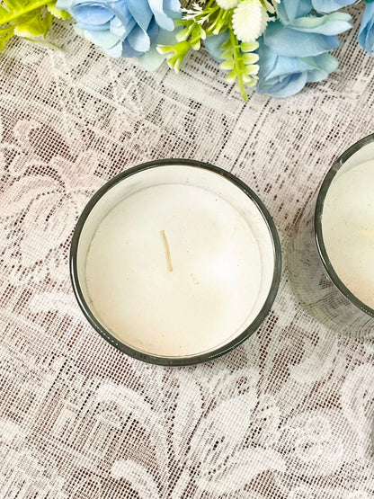Vintage Silver Mercury Glass Candle Holder with Candles