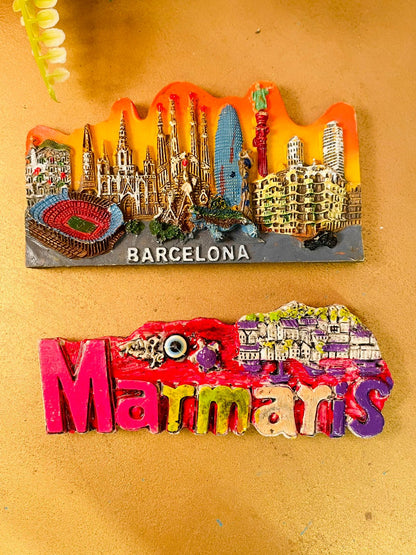 Vintage Travel Souvenir Fridge Magnets Set (4 Pieces)