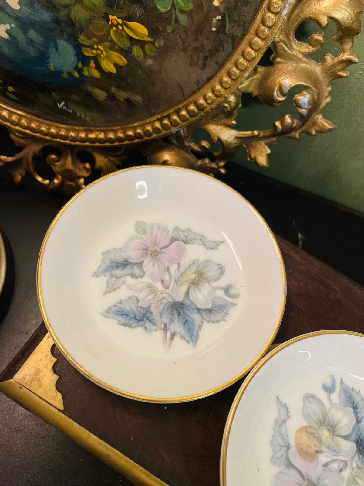 Royal Worcester Bone China Floral Pin Dish Set 4 Inch