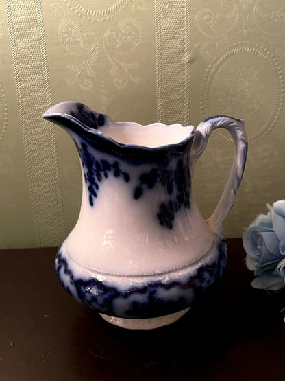 Flow Blue Ceramic Creamer Jug 5 Inch