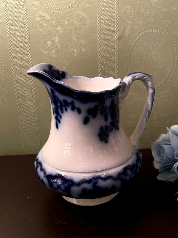 Flow Blue Ceramic Creamer Jug 5 Inch