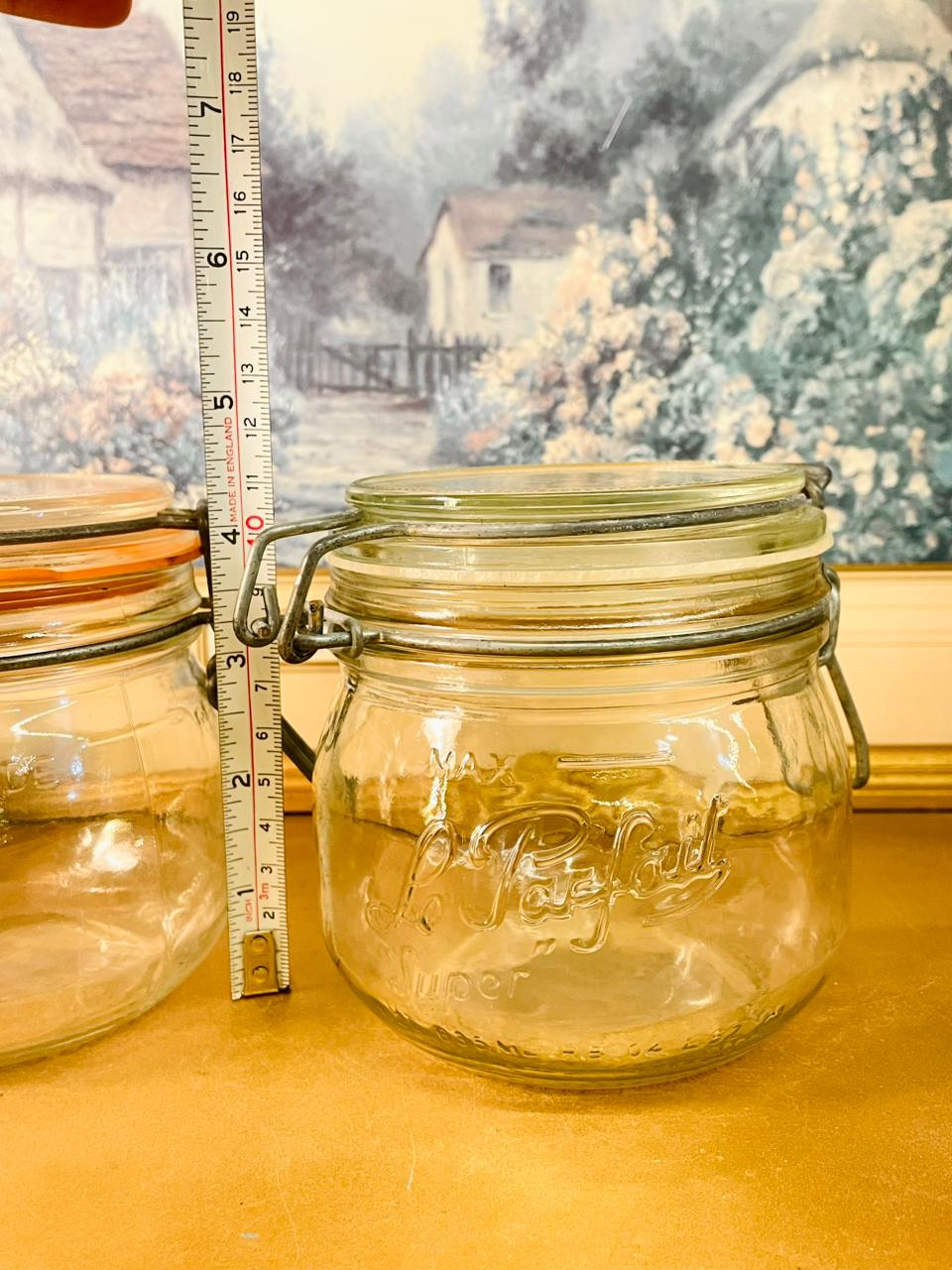 Set of 2 Airtight Glass Jars Clip Lock Storage