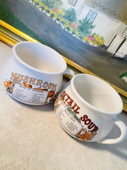 set of 2 soup mugs  ,Oven Safe,porcelain , England