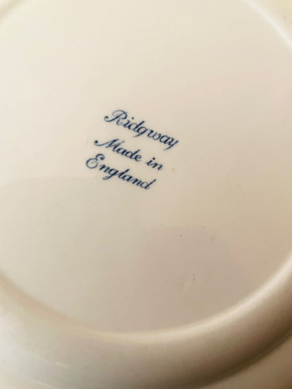 Antique Blue Pottery Detailed Plate by Ridgway England – 7 to 8 Inch Vintage Collectible