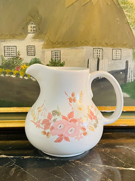Vintage Hedge Rose Ceramic Pitcher, Jug – Floral