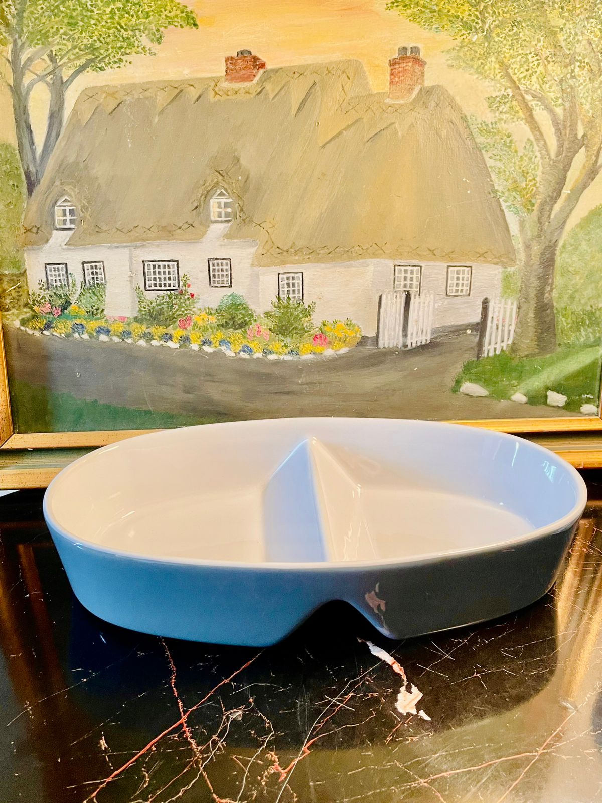 Crofton Divided Ceramic Serving Dish – 2 Section Oval Platter (2018)