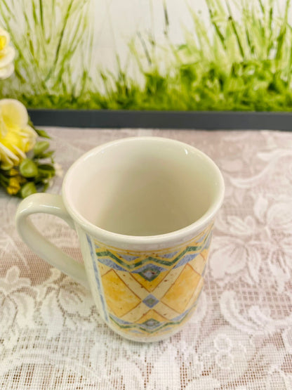 Billtons England Yellow Geometric Ceramic Mug