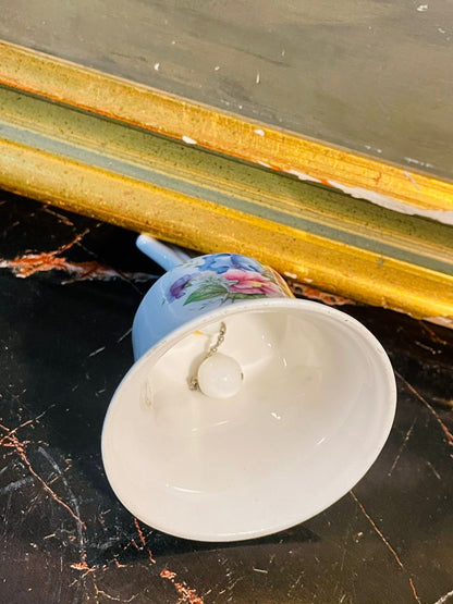 Vintage Porcelain Table Bell – Hand-Painted Floral Design