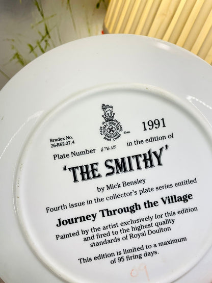 Royal Doulton The Smithy Village Collector Plate 8.2 in