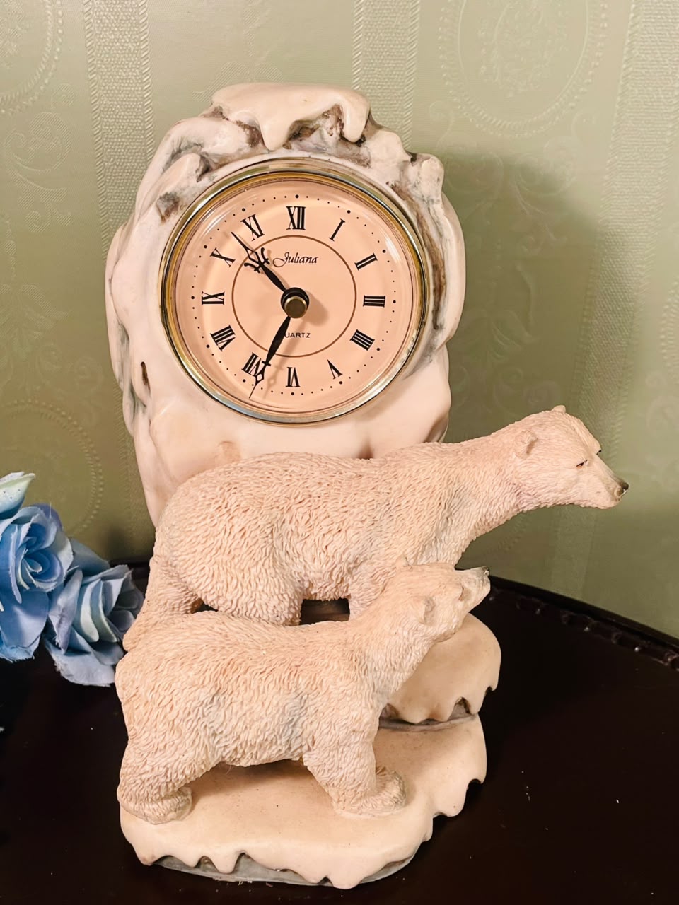 Juliana Polar Bear Decorative Table Clock – 8 Inch