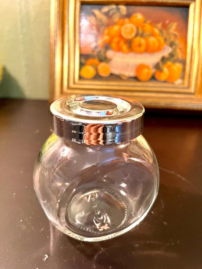 IKEA Glass Storage Jar with Silver Lid – 4 Inch