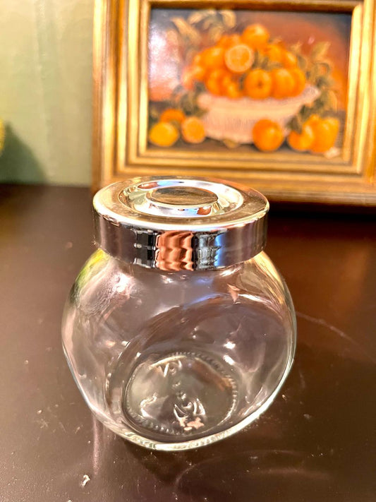 IKEA Glass Storage Jar with Silver Lid – 4 Inch