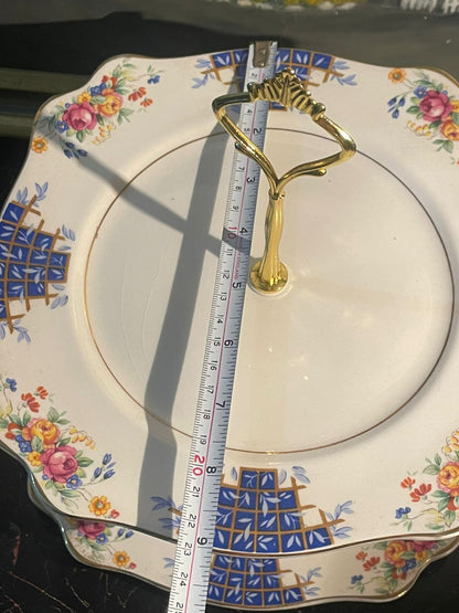 Royal Staffordshire Two-Tier Cake Stand by A. J. Wilkinson Ltd — Handcrafted English Elegance