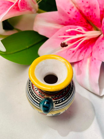 Hand Painted Mariel Deruta Multicolour Ceramic Mini Vase 3 in