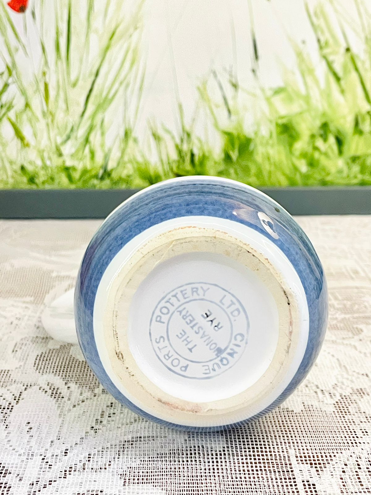 Cinque Ports Pottery Blue Floral Ceramic Jug