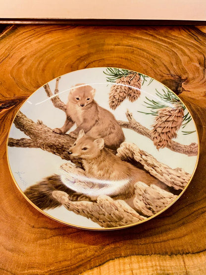 Vintage Pine Marten Plate Forest Year February Porcelain 1982