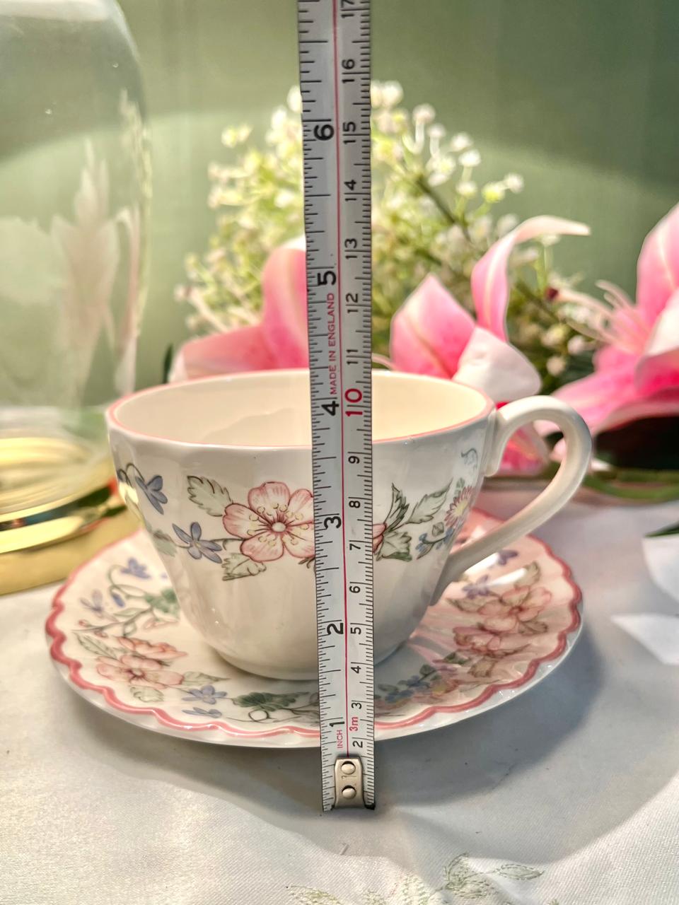 Myott Meakin Spring Fields Floral Soup Cup & Saucer Set 2 Piece