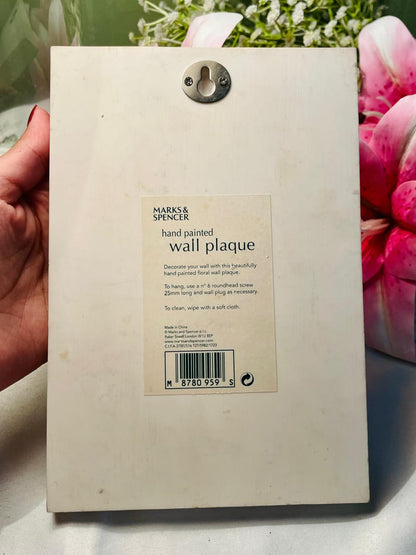 Marks & Spencer Hand Painted Floral Wall Plaque – 8.25 Inch