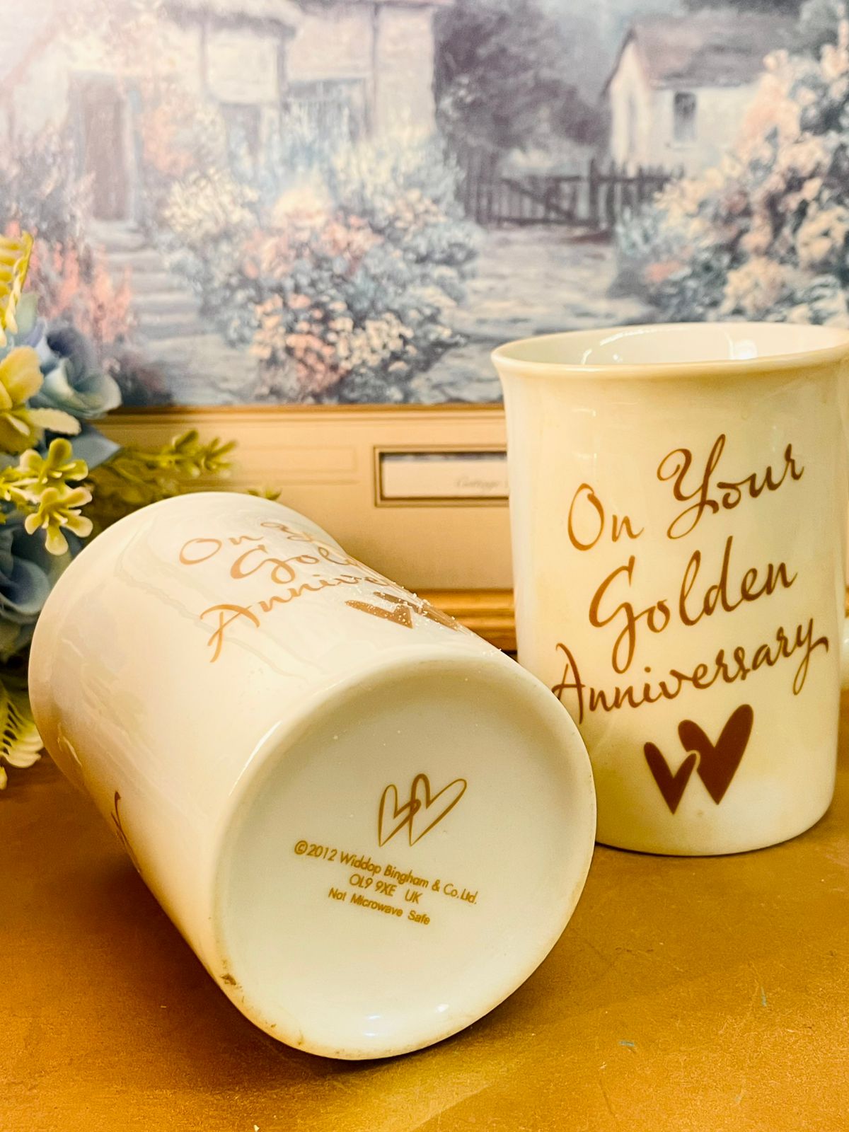 50th Golden Anniversary Mug Set – Couple Gift Box