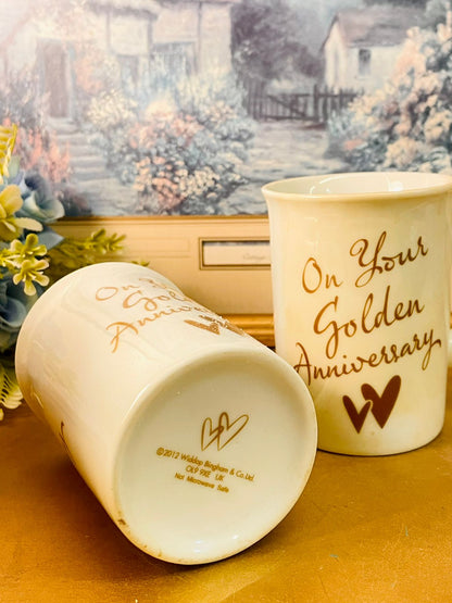 50th Golden Anniversary Mug Set – Couple Gift Box