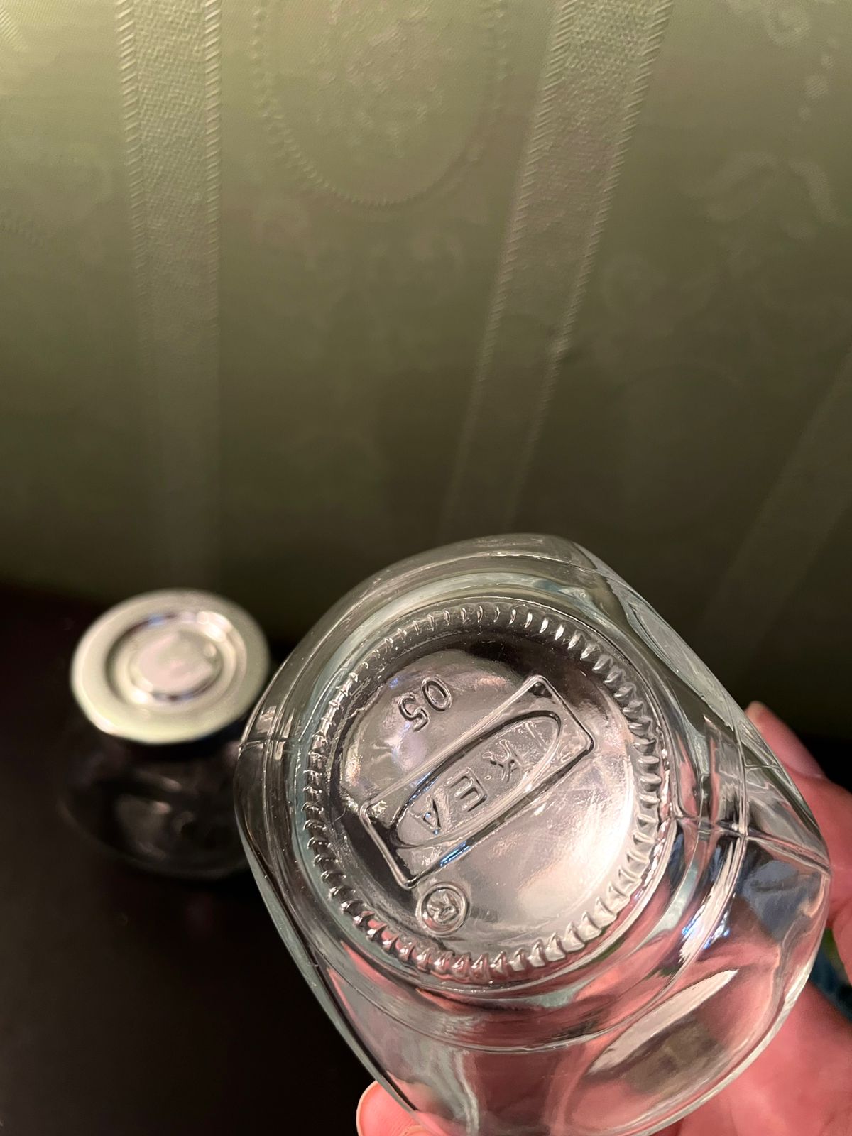 IKEA Glass Storage Jars with Silver Lids Set of 3