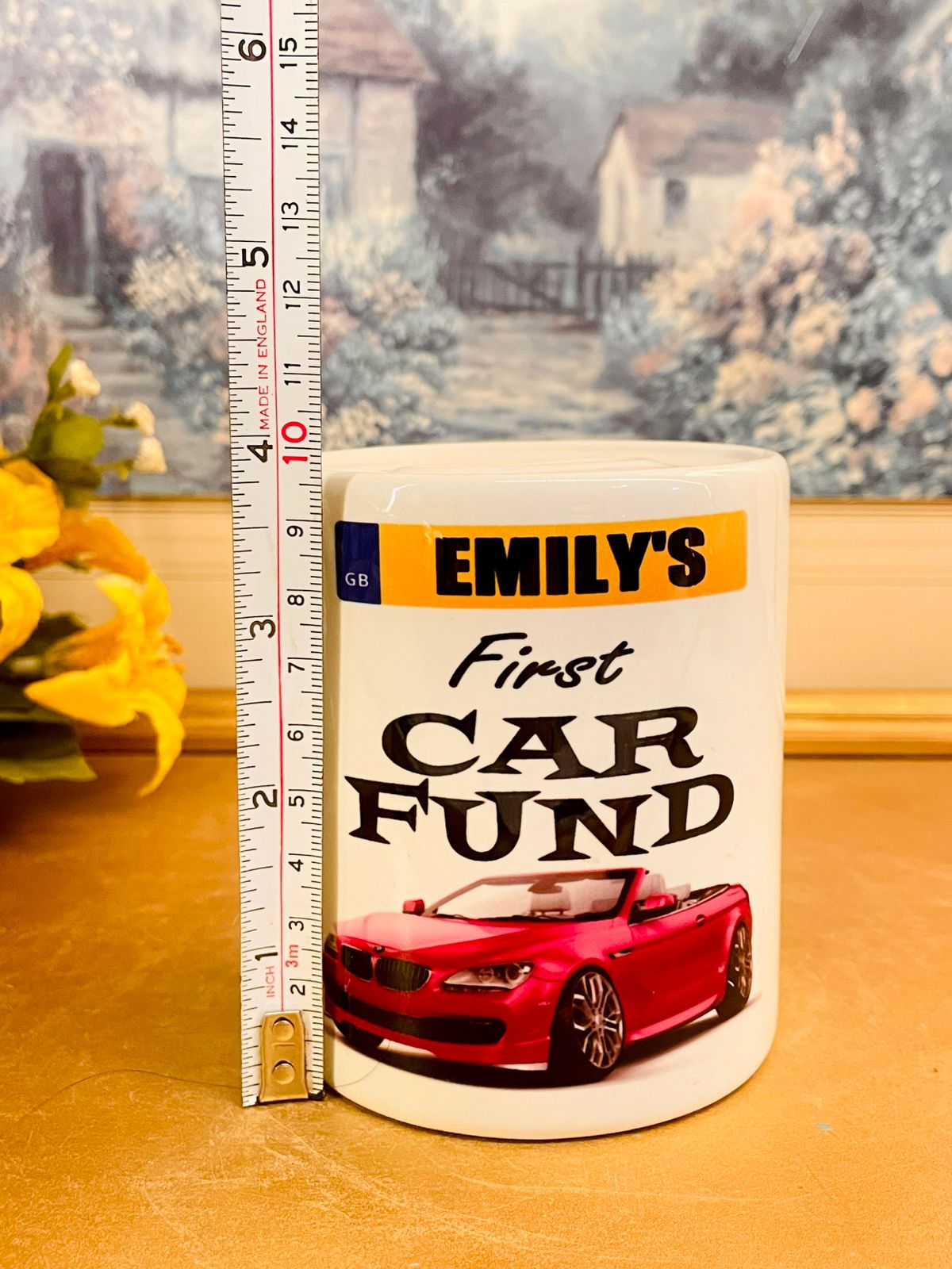 Personalised First Car Fund Ceramic Coin Bank