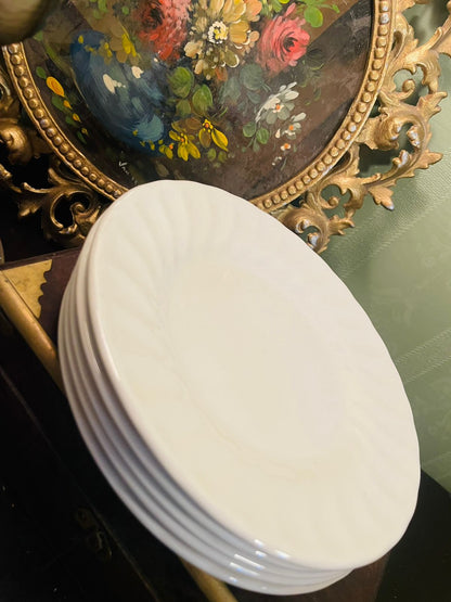 Churchill White Swirl quarter plates Set of 5 Fine English Tableware