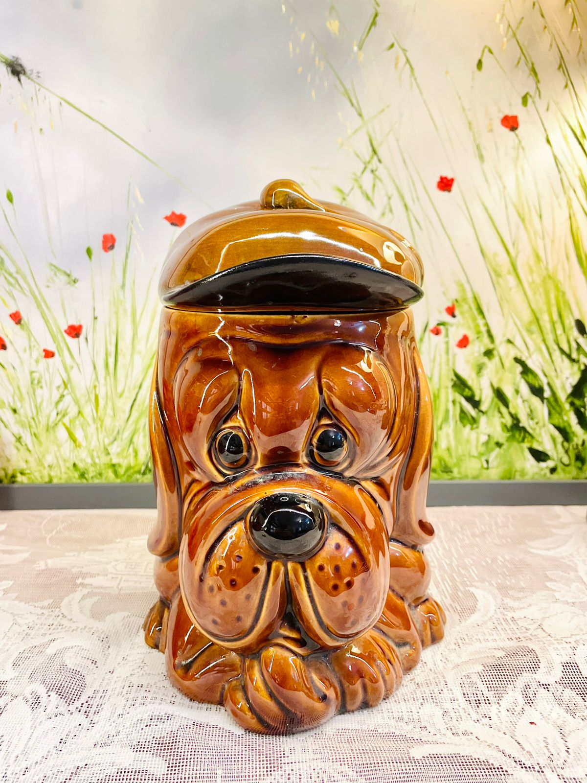 Vintage Dog Biscuit Jar Made in England