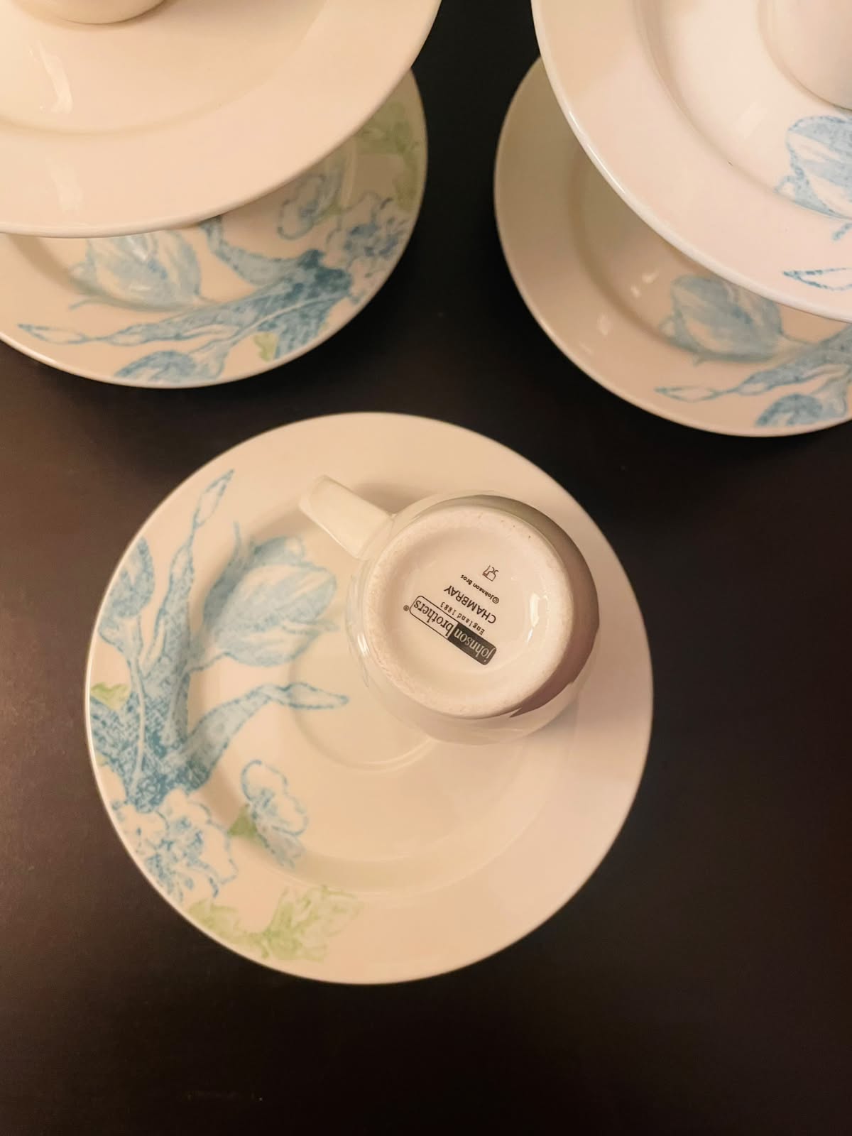 Johnson Brothers Chambray Coffee Cup & Saucer Set of 5