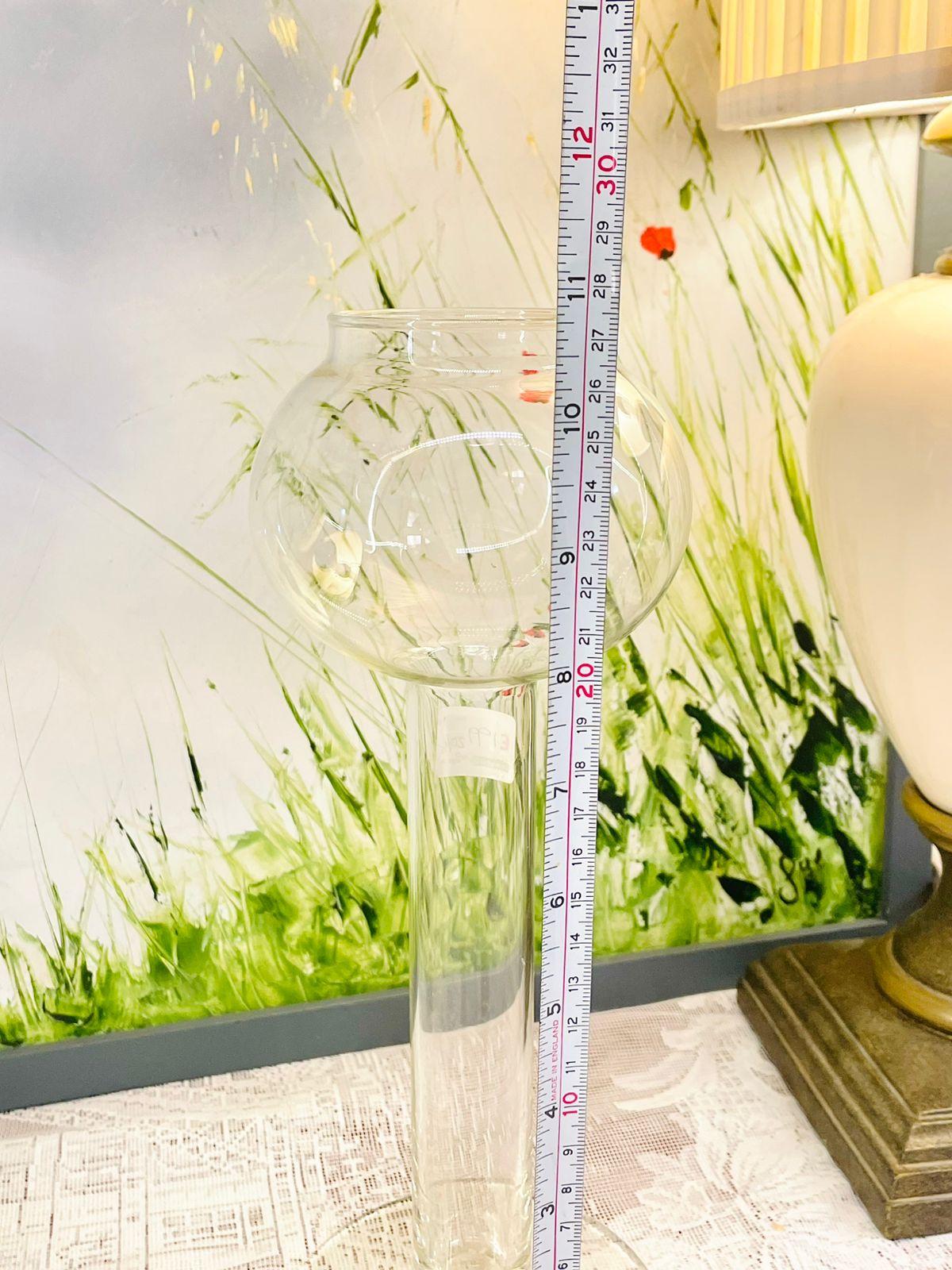 Vintage Clear Glass Hurricane Vase Candle Holder