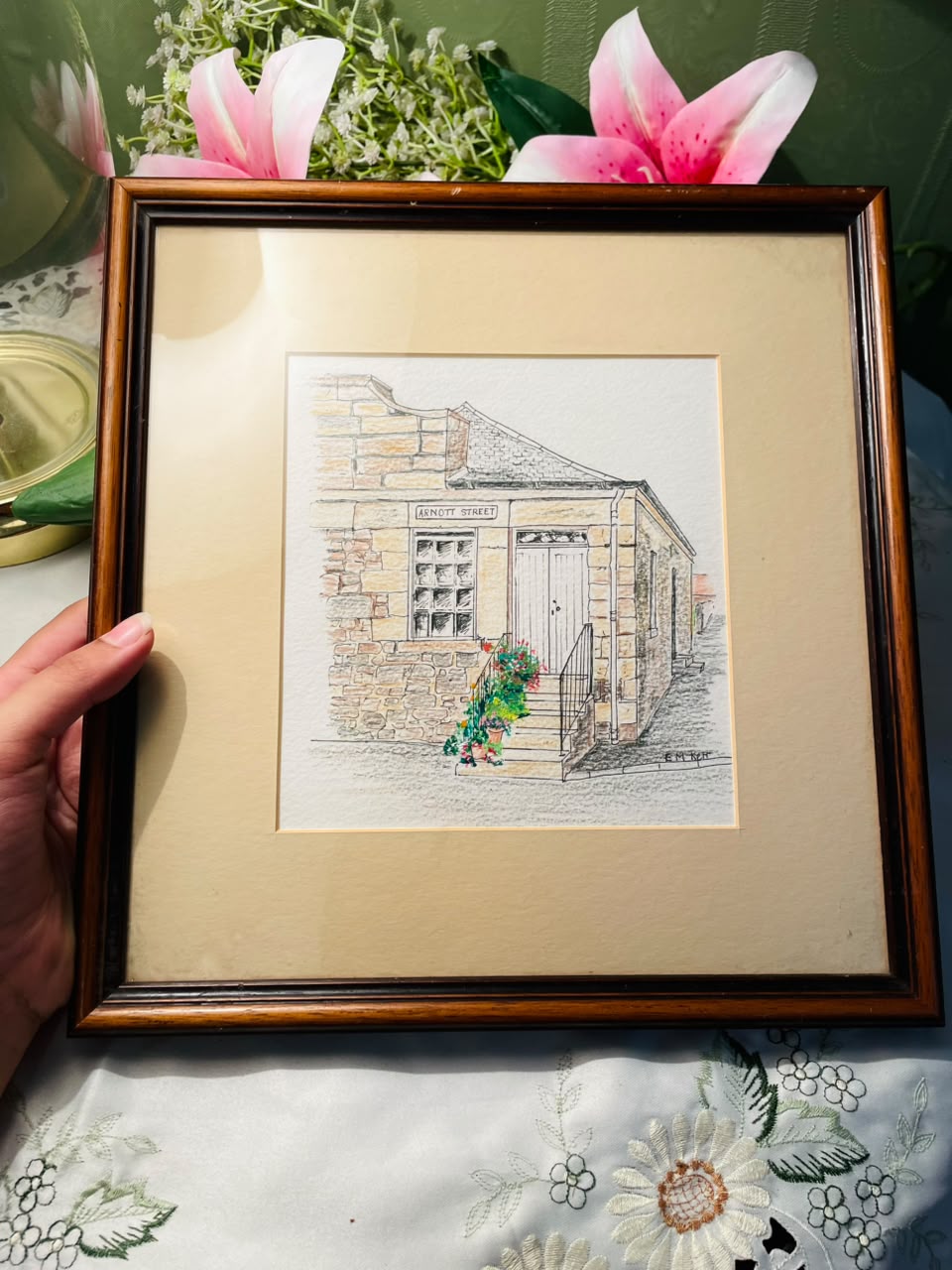 Arnott Street Framed Artwork Brown Frame Approx. 28 cm