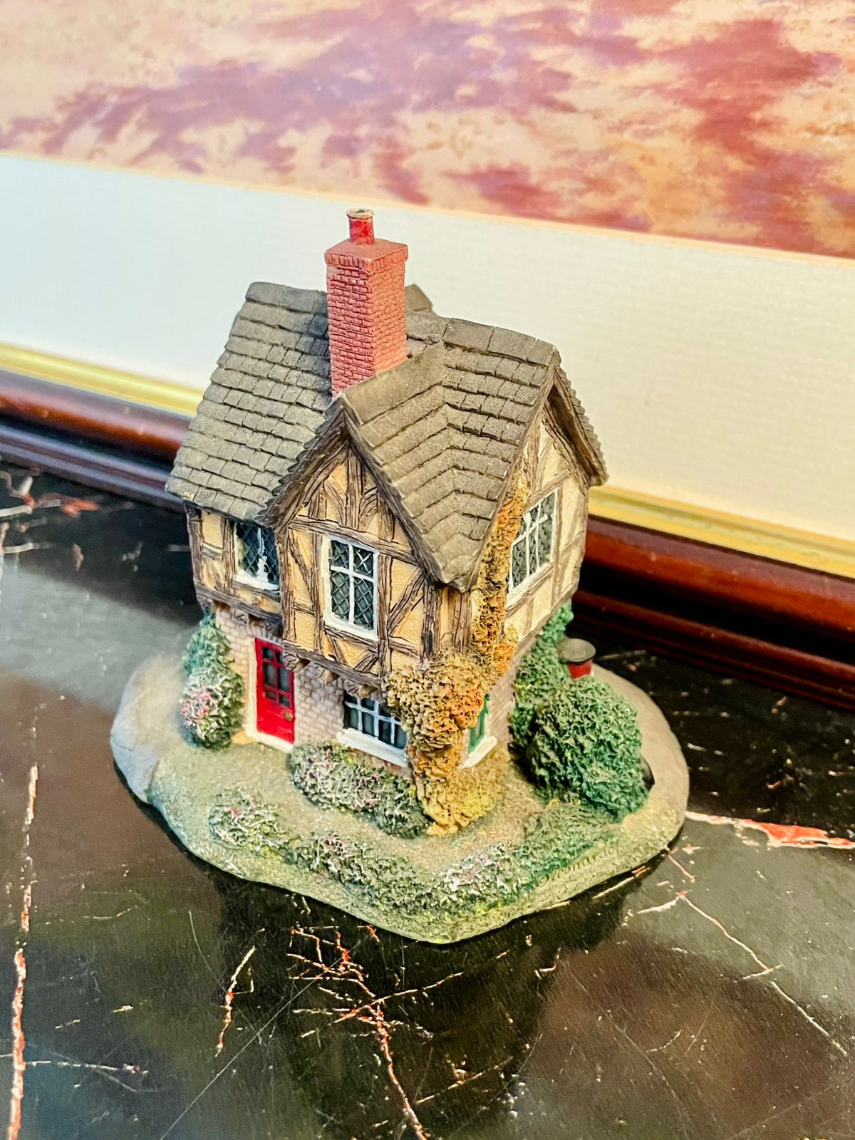 Miniature Tudor-Style Cottage House – Collectible Handcrafted Figurine
