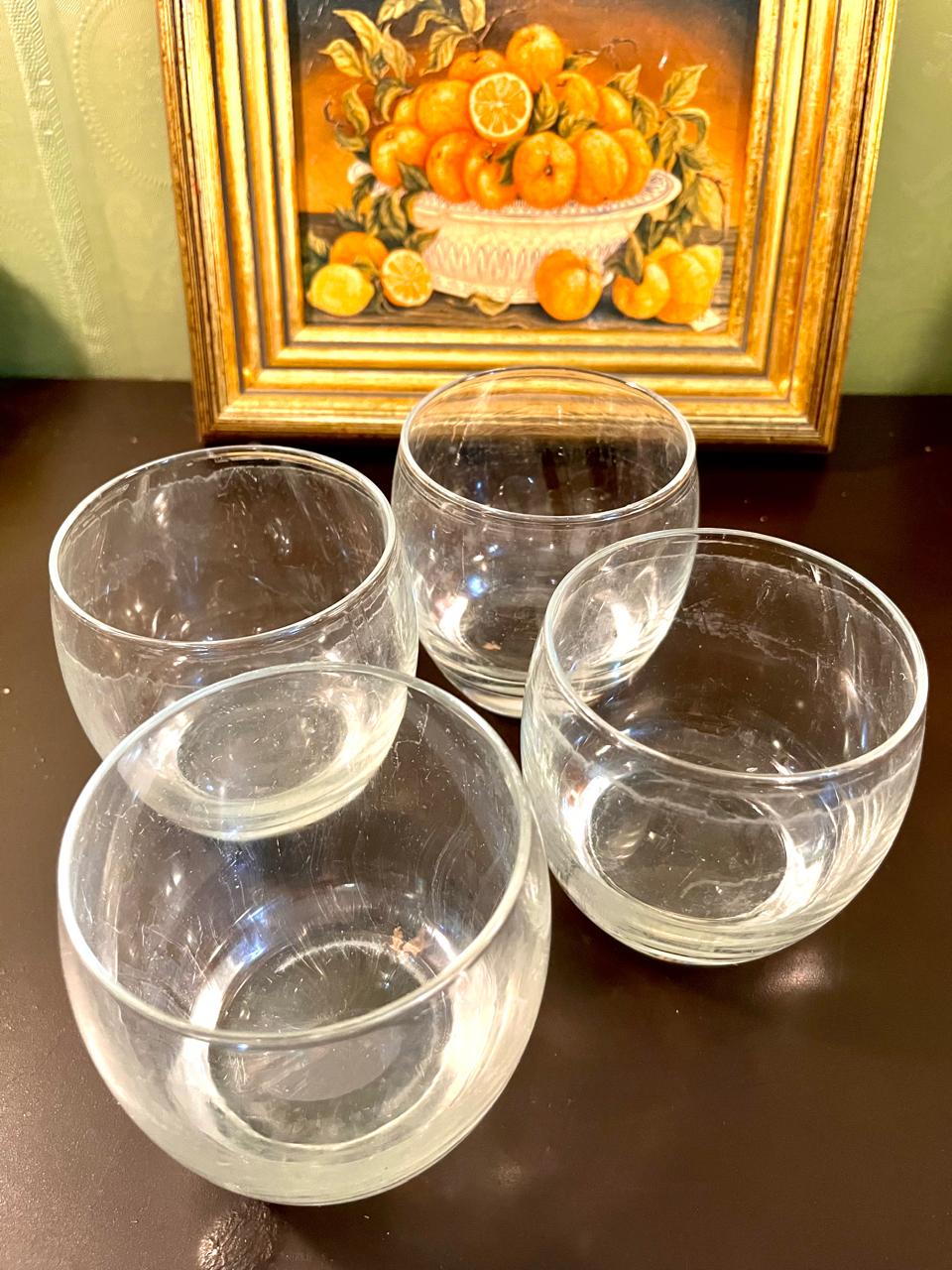 Set of 4 Clear Glass Tumblers – 4 Inch