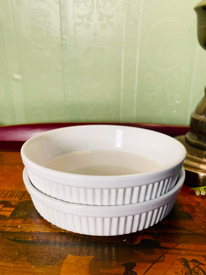 White Oven-Safe Oval Baking Dishes – 2 Pieces, 15 cm