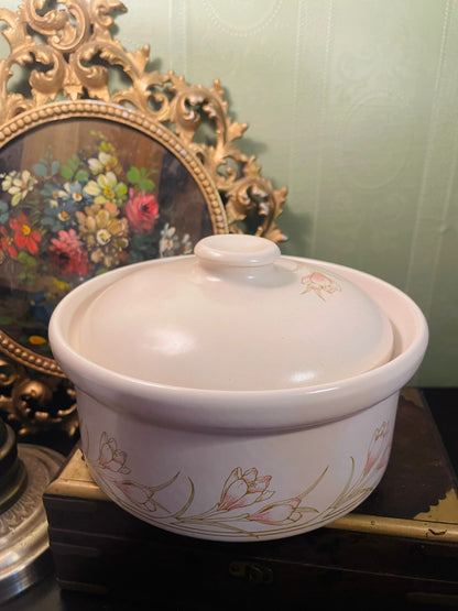 SylvaC England Pink Floral Lidded Casserole Pot