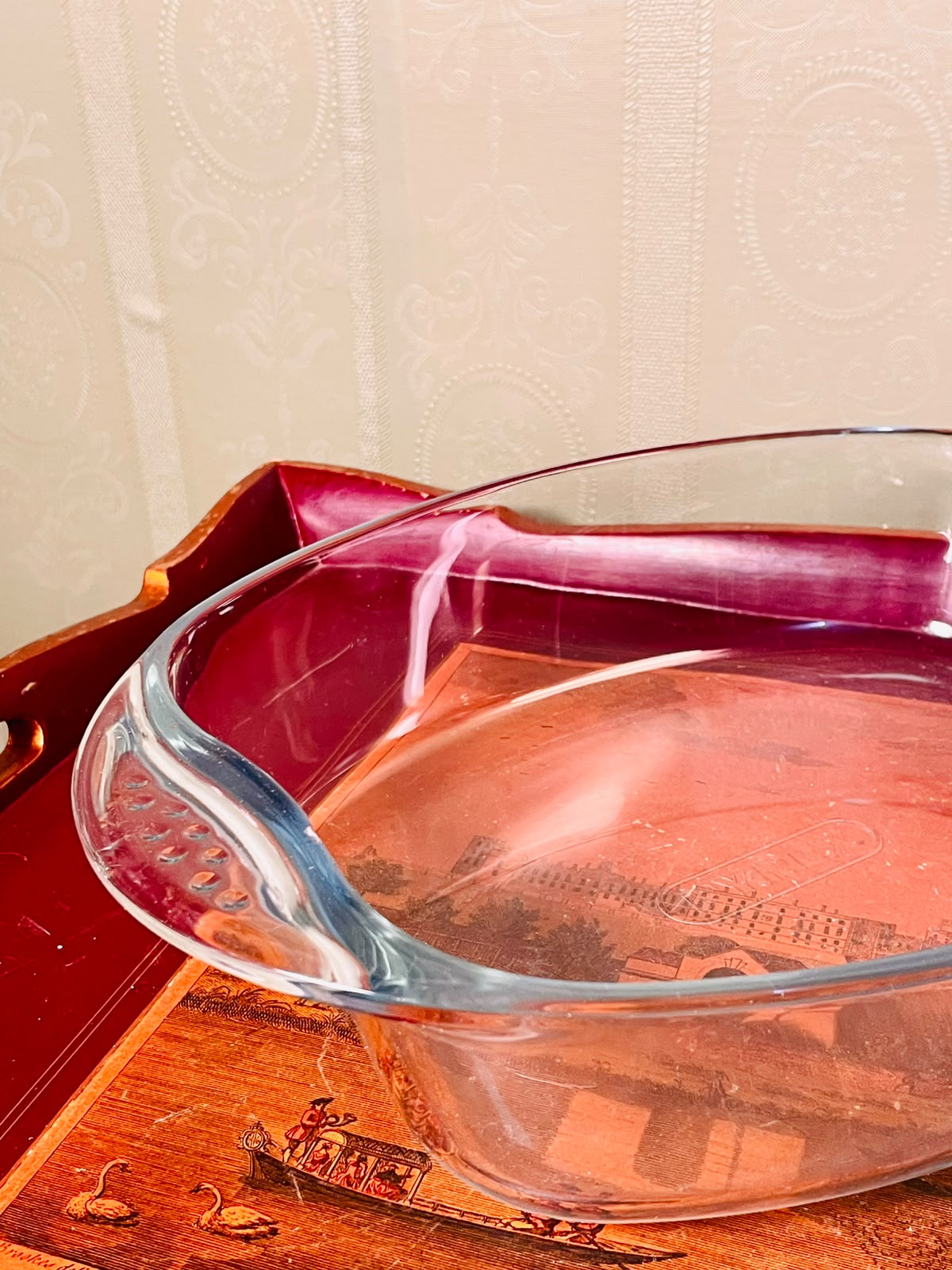 PYREX Large Deep Clear Oven-Safe Round Baking Dish 12"