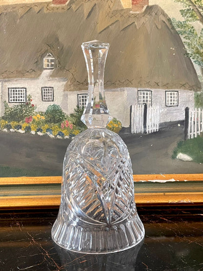 crystal glass bell, vintage glass bell, star of david cut glass, heavy crystal bell, collectible bell, cut glass decor, antique crystal, glass collectibles pakistan, vintage decor pakistan, sunset kitchen vintage