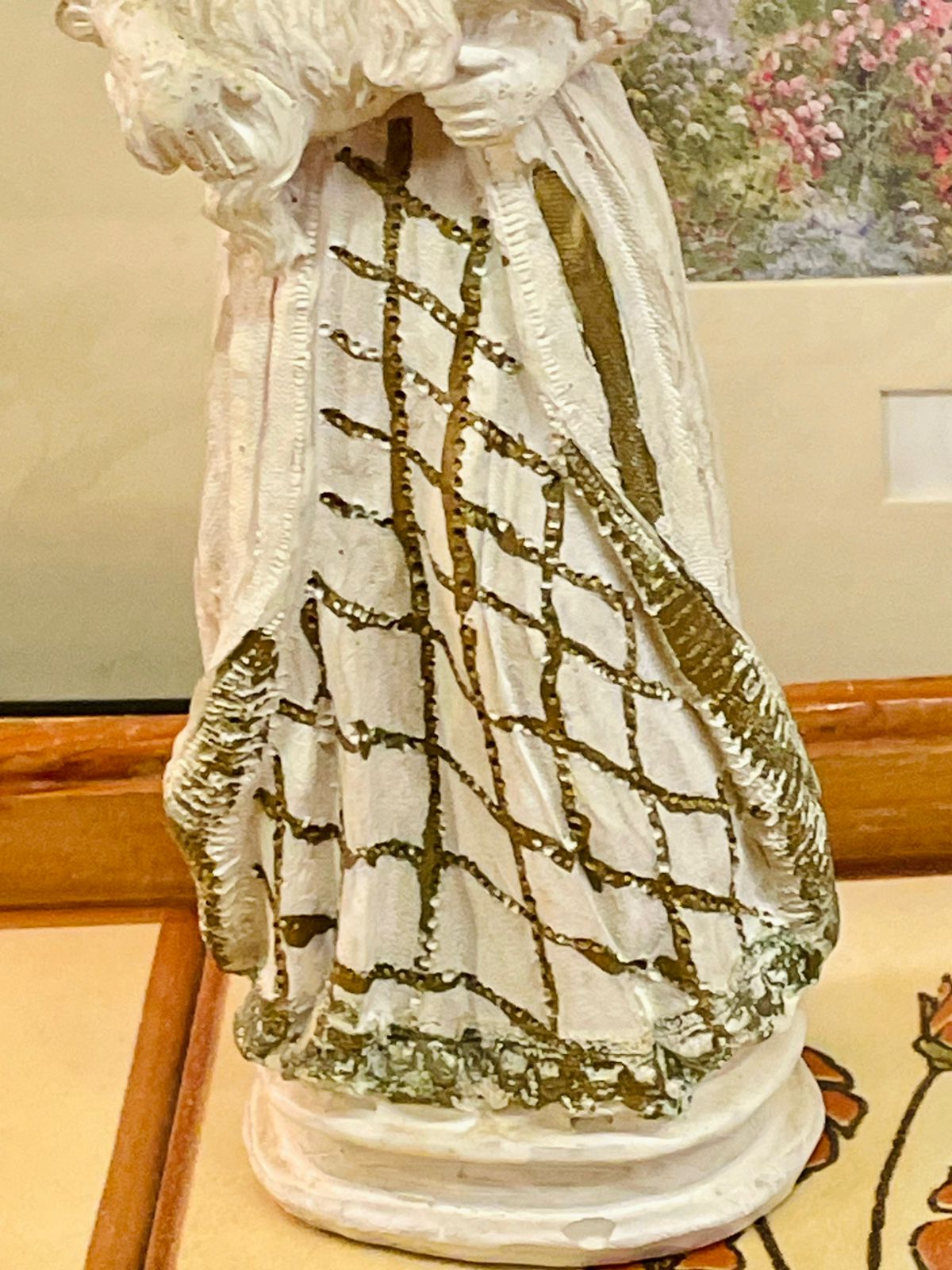 Victorian Lady with Dog Figurine – 9” Elegant Porcelain Decor